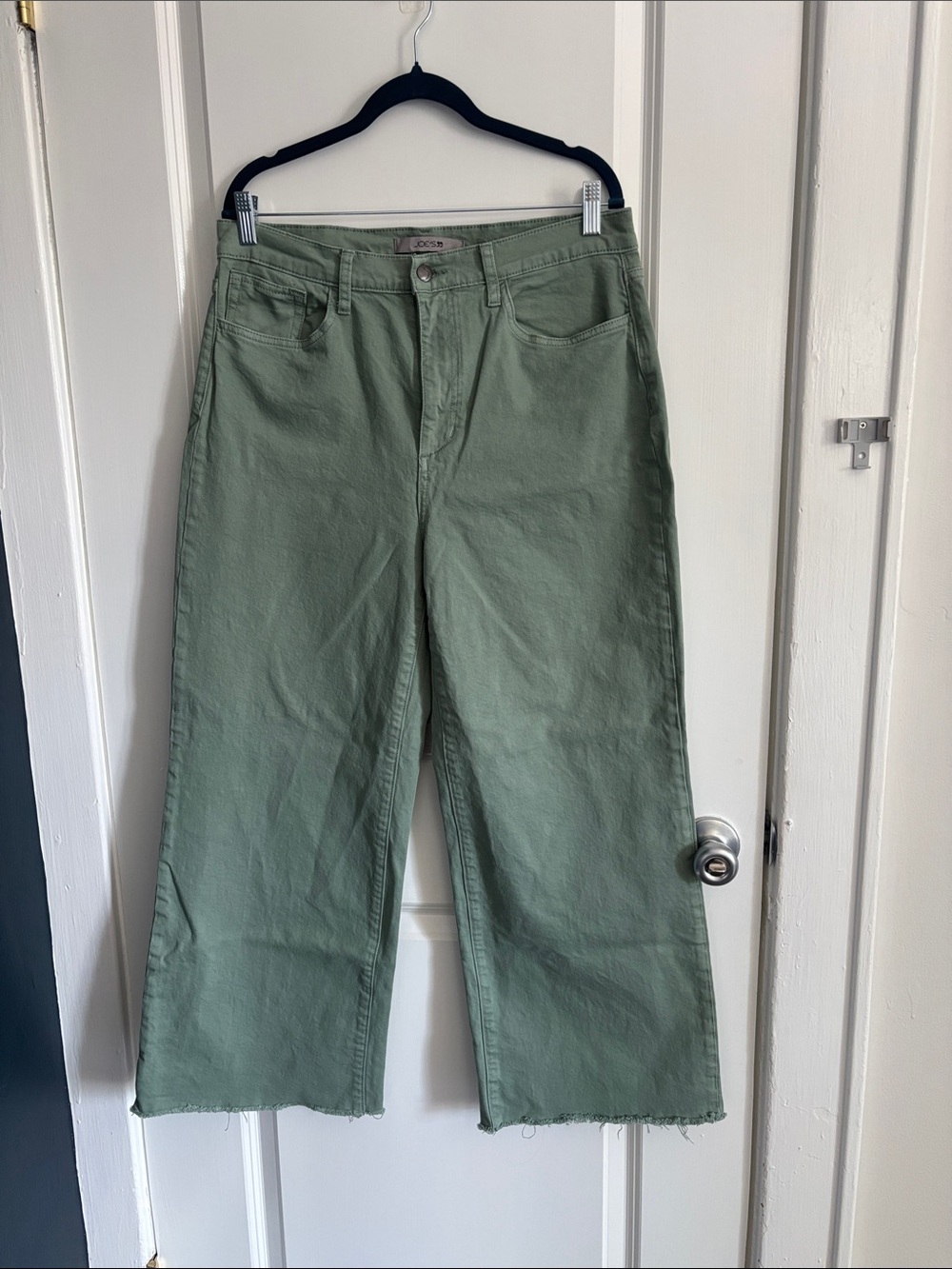 Joe's Jeans Sage Green Wide-Leg Crop Jeans
